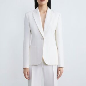 LAFAYETTE 148 NEW YORK Wool & Silk Crepe Single Button Blazer, MSRP $1,698, NWT